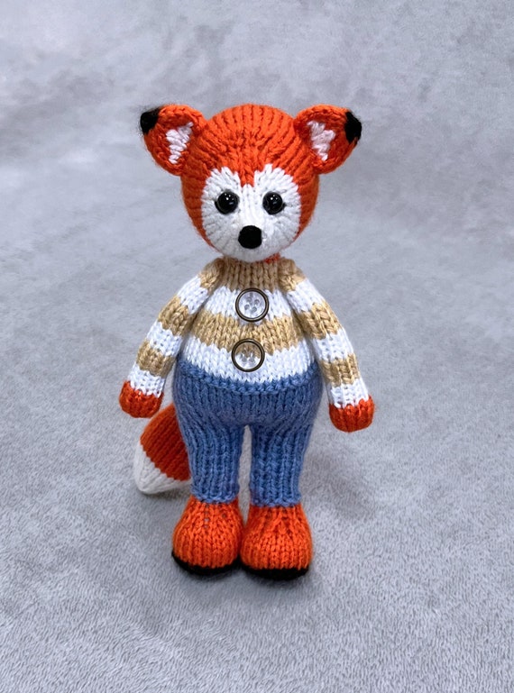 A Fox Knitting Pattern ON NEEDLES, Knitting Stuffed Toy