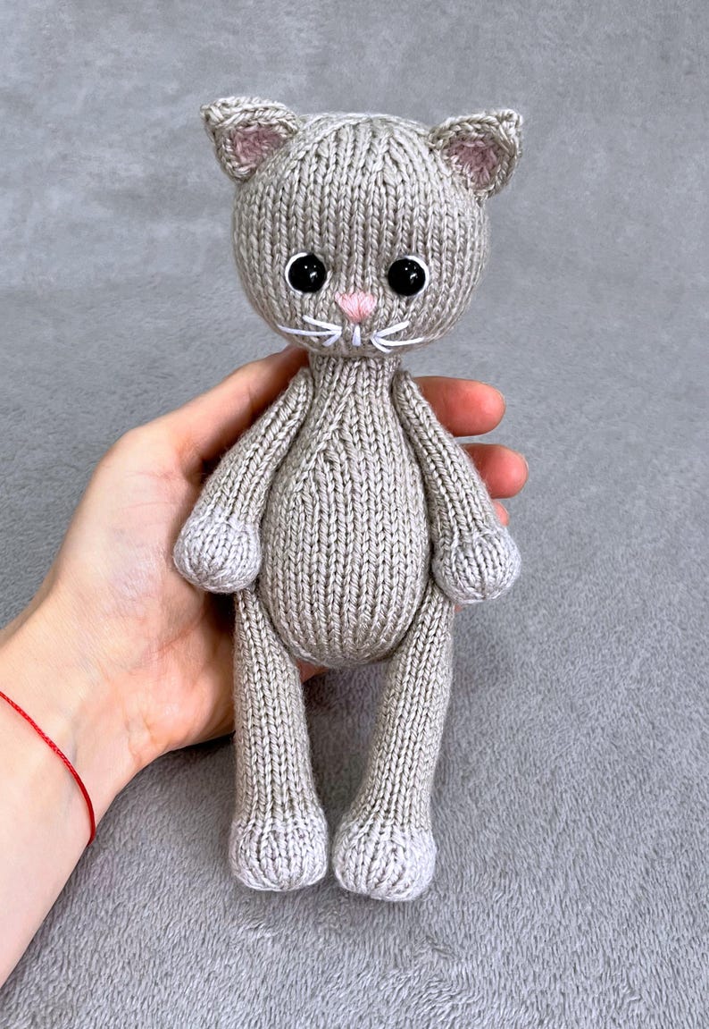 Kitten Toy Knitting Pattern ON 2 NEEDLES, English PDF, Stuffed Cat ...