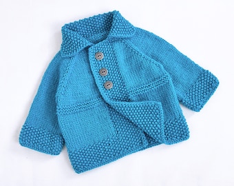 Baby Knitting Cardigan Pattern 0 - 24 m , Easy Baby Knit, Quick Knitting Project, Unisex Baby Cardigan