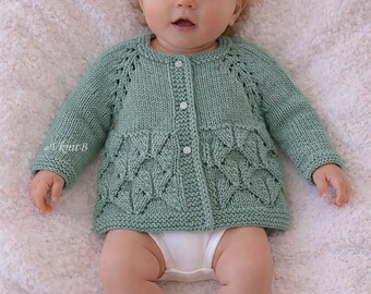 IN THE ROUND sleeves, Baby Cardigan Knitting Pattern, English Pdf, Top Down Sweater, Instant Download