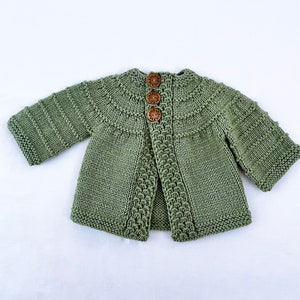 Baby Knitted Girly Cardigan 0-3 m Pattern, Textured Cardigan, Seamless Baby Knitted Cardigan