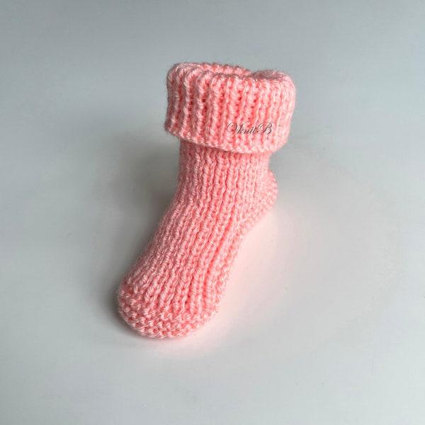 Baby Socks Knitting Pattern, Newborn Knitting Socks, Cozy Baby Booties, Baby 0-3m Yarn Socks