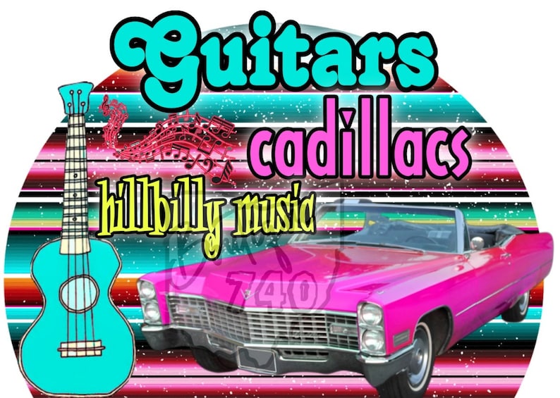 Guitars Cadillacs hillbilly music png country music digital Etsy
