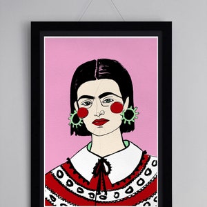 Frida -  Artist Quality Giclee Print, Portrait of a Woman, Illustration