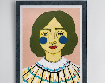 Bridie - Artist Quality Giclee Print, Ritratto di donna, Pittura, Illustrazione