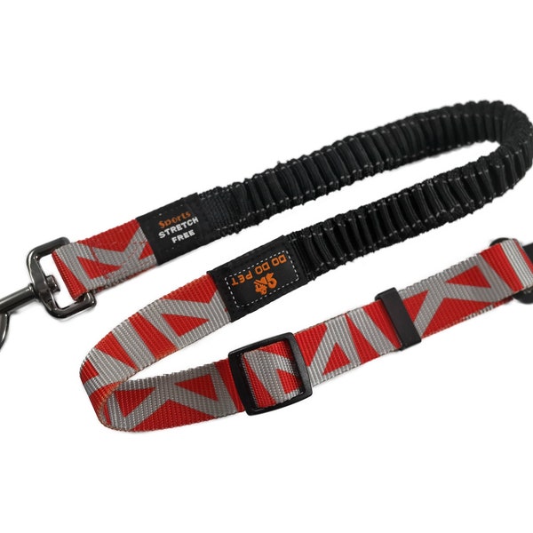 Red And Grey Dog Seat Belt Anti Shock Elastic Bungee Adjustable Car Travel Safety Harness