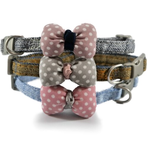 Colorful Floral Dog and Cat Collar With Ribbon Bow Etsy