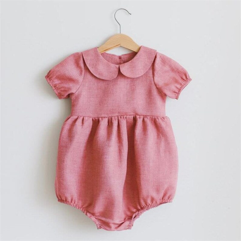 Baby Girl Rompers Summer Linen Cotton Boho Infant Rompers Etsy