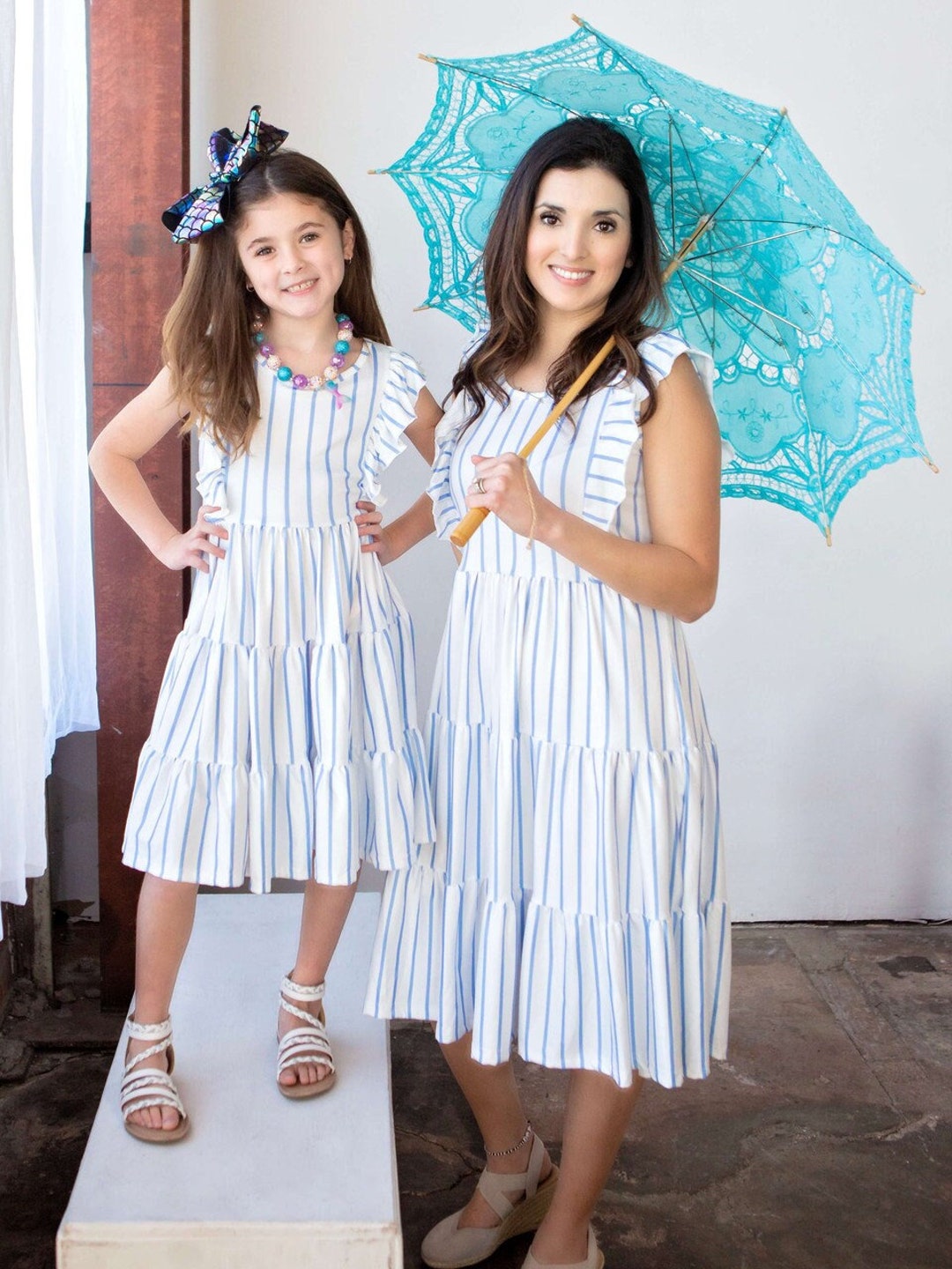 Blue HARMONY Easter Matching Dresses Mommy and Me Matching - Etsy