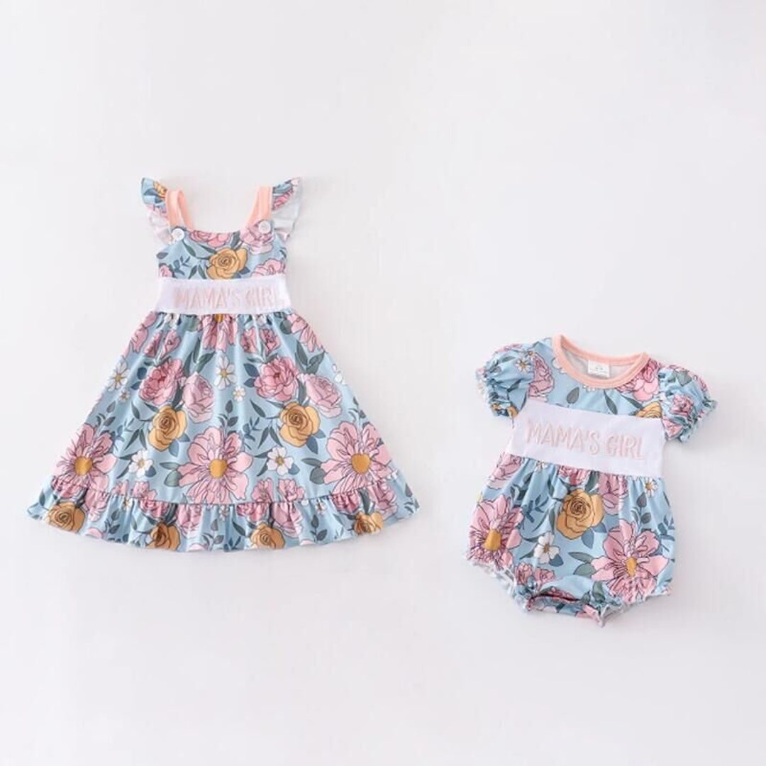 MAMA'S GIRL Big Sis Little Sis Matching Outfits, Little Sister Romper ...