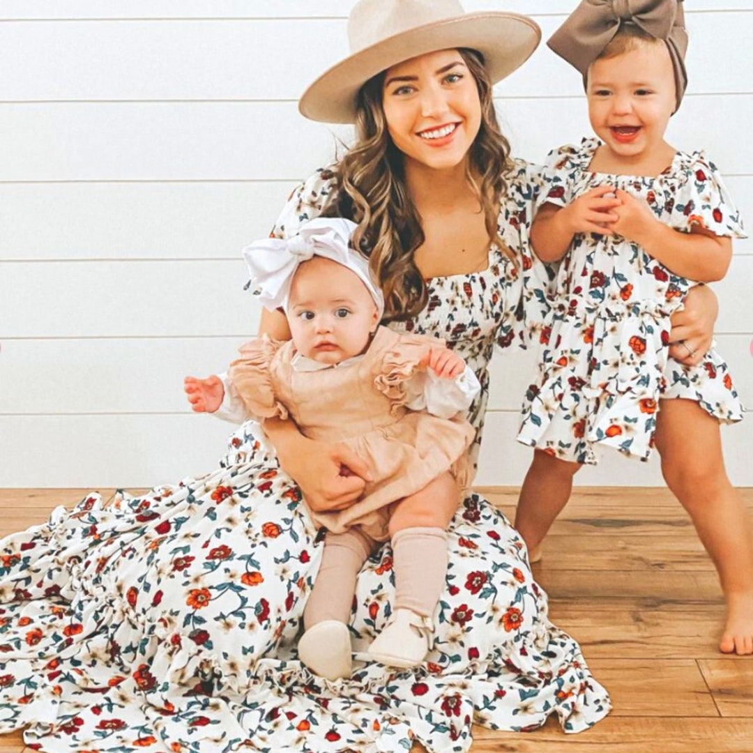 Floral Summer Mom and Daughter Dress Family Matching Clothes - Etsy