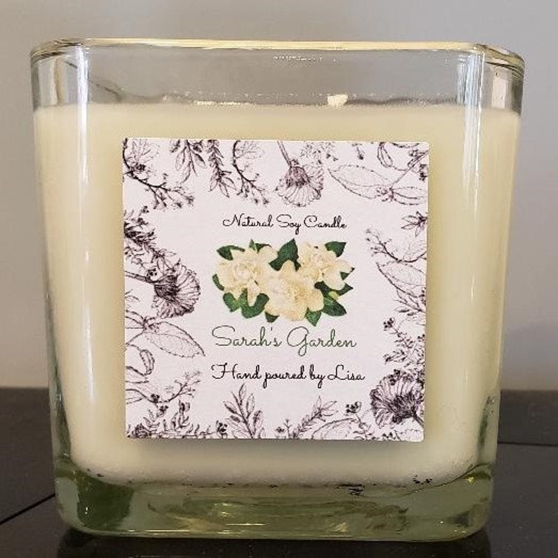 Gardenia Scented 11 oz. double wicked Natural Soy Candle in a Etsy