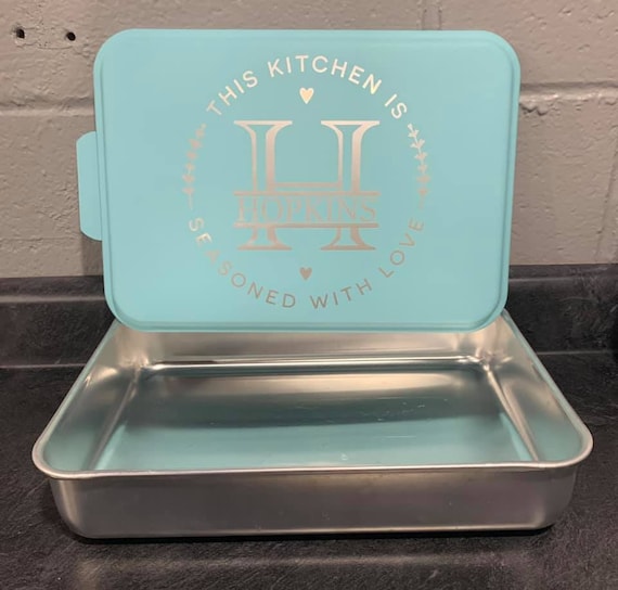 Custom Engraved Cake Pan Lid, 9x13 Pan, Bakers Gift 