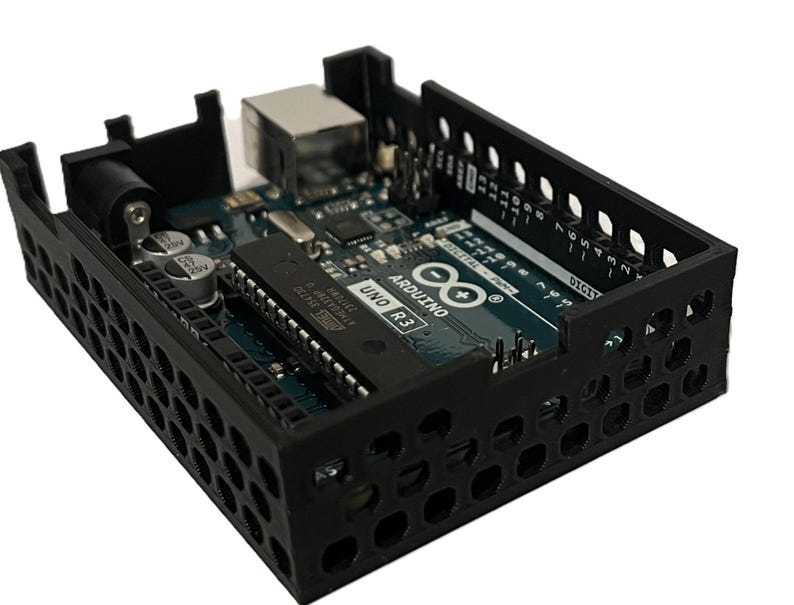 Arduino Uno R3 Enclosure – 3D Printed Snap-fit Case With USB & Power ...