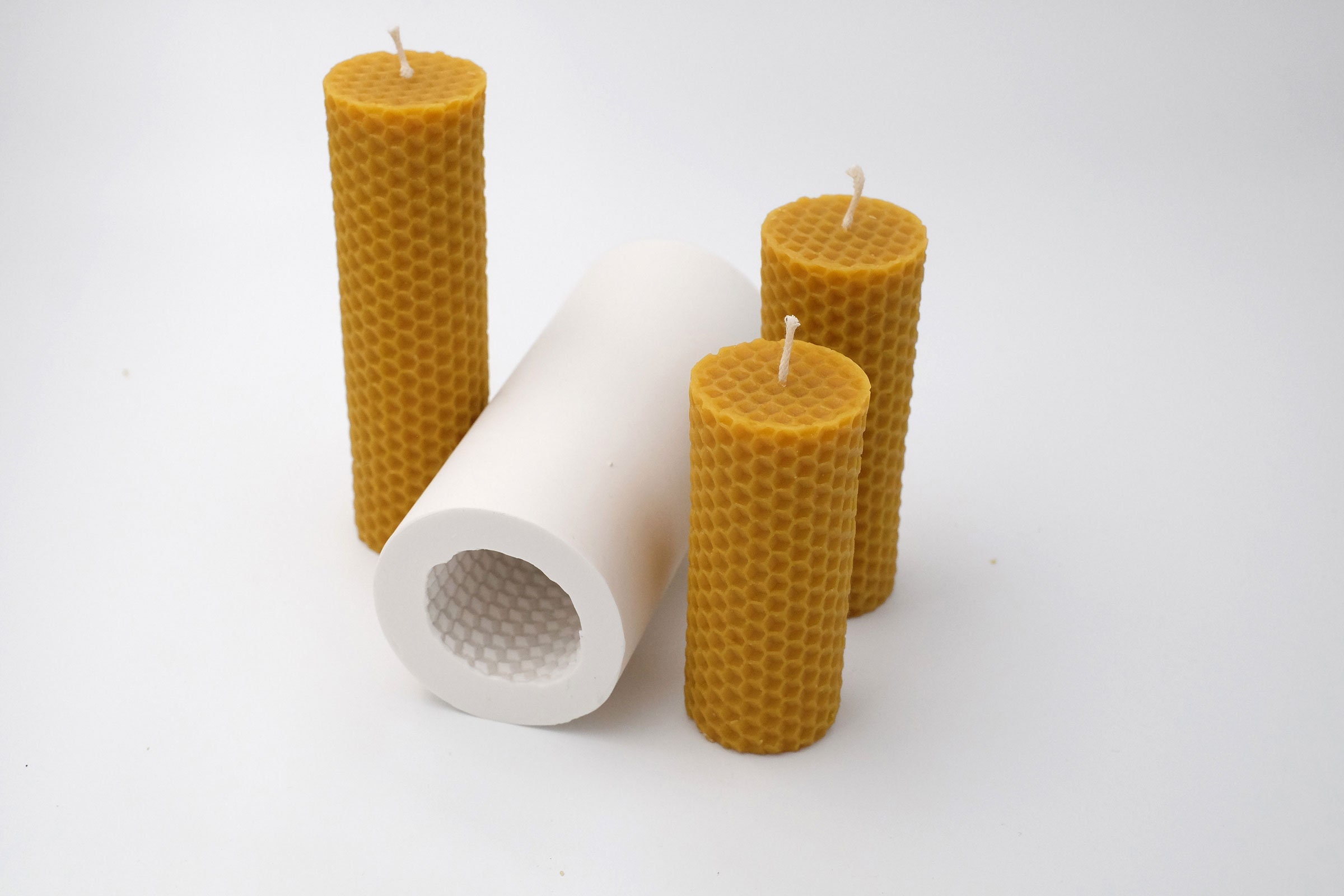 Honeycomb Pillar Silicone Candle Mold | Betterbee