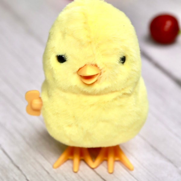 Yellow Jumping Chicken 1pc Clockwork Wind up Toy