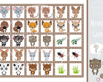 Wooden Memory Game Aussie Animals - Etsy Australia