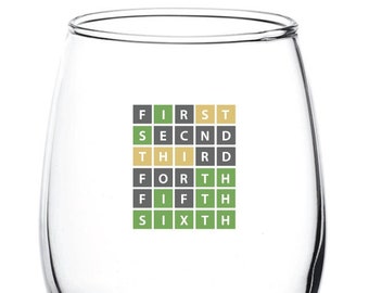 Personalized Stemless Wine Glass - Made in USA - Wordle Puzzle, Word Game, Custom Create Your Own - Fast & Free Shipping WA, USA