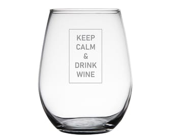 Stemless Wine Glasses - Set of 4 - Made in USA – Keep Calm & Drink Wine - Fast  Free Shipping from WA, USA