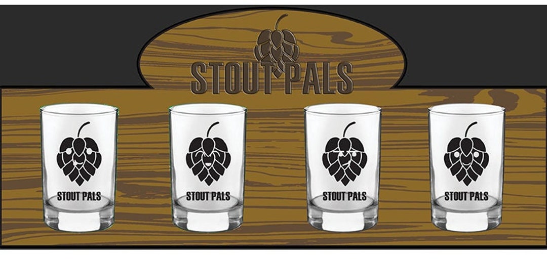 Personalized Beer Tasting 5 Oz Glasses Set of 4 Made in USA Beer Flight Fun Stout Pals Etsy