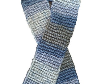 Blue Wave - Handmade Scarves - knitted soft warm beautiful bulky yarn scarves, winter, spring, fall.