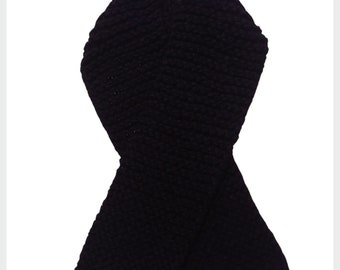 Black - Handmade Scarves - knitted soft warm beautiful bulky yarn scarves, winter, spring, fall.