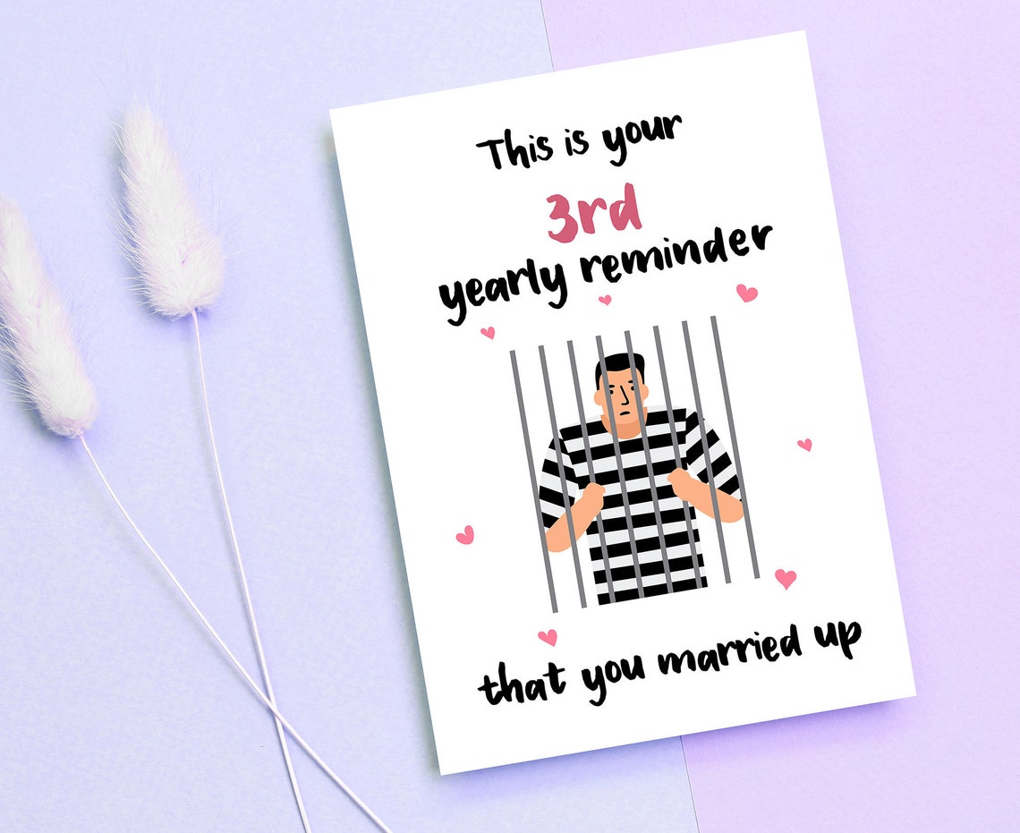 Funny 3rd Years Anniversary Card Card for Husband and Wife | Etsy