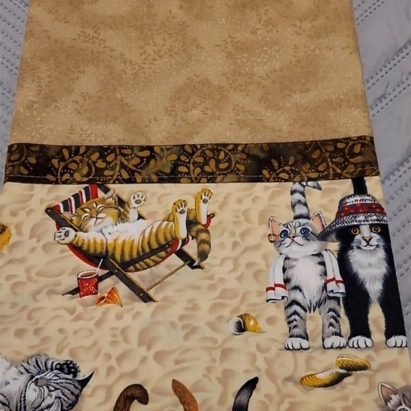 Cats, Kittens Pillowcases on the Beach Cotton Pillowcases. Choose between Standard/Queen or King. Price is for one Pillowcase.