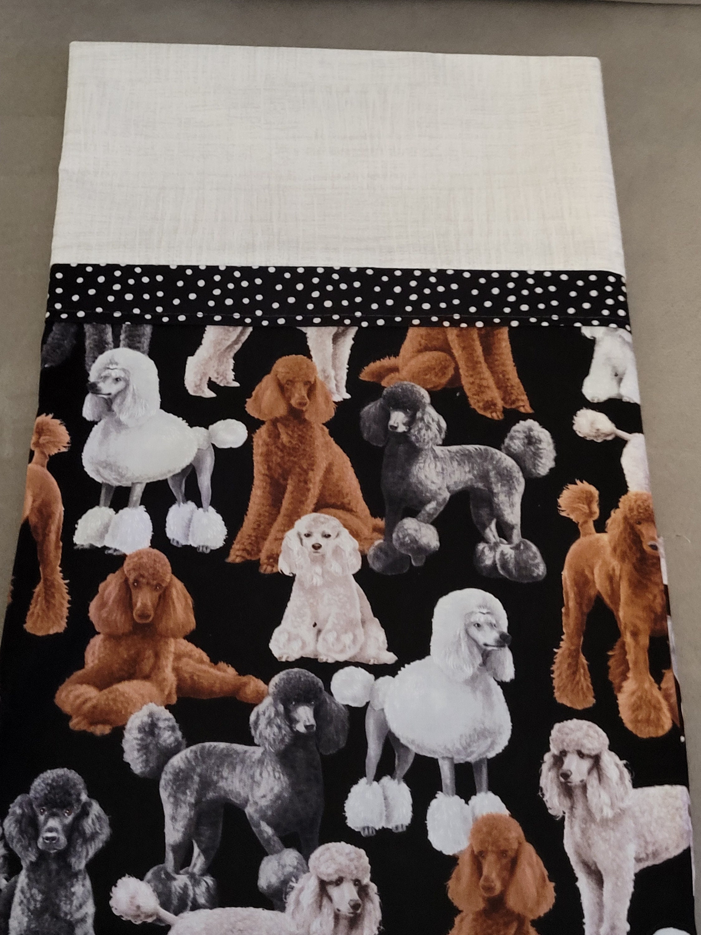 Poodles on Pillowcases. Fits both Standard and Queen Size Pillows. Price is for One Pillowcase.