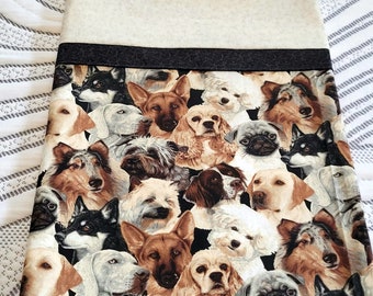 Dogs, Puppies of all Breeds on Cotton Pillowcases. Fits both standard and Queen Size Pillows. Price is for One Pillowcase.
