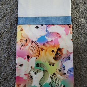 Colorful Cats, Cartoon Kittens  on Standard/Queen, or King Size  Pillowcases. Price is for one Pillowcase.