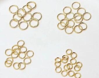 50 pcs-0.5 Micron 14K Gold Plated Brass Jump Ring|Accessories for Jewelry Making|Nickel Free,Lead Free 3mm 4mm 5mm 6mm
