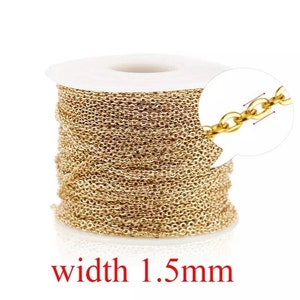 18k Gold Filled Flat Cable Chain/Gold Filled Chain by the FootBulk Chain for Permanent Jewelry Making/Necklaces/Bracelets/DIY/Wholesale image 1