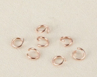 Open rings filled with 18k rose gold, gold connectors, will not tarnish, no problem with water, rings, diameters 4mm(22g), 5mm(21g)