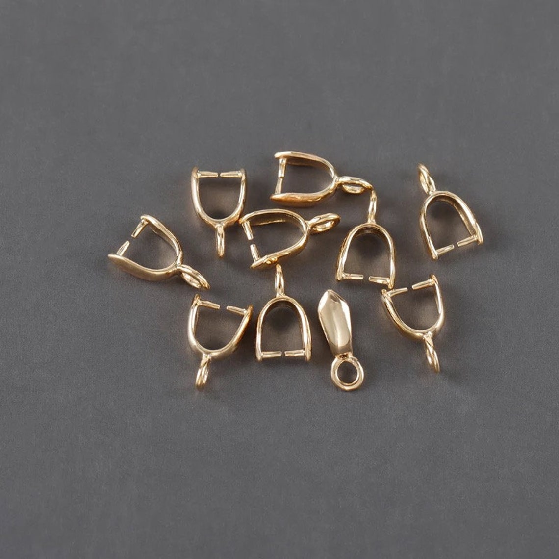 5pcs18k Gold Filled Pinch Bailspinch Bails for Etsy