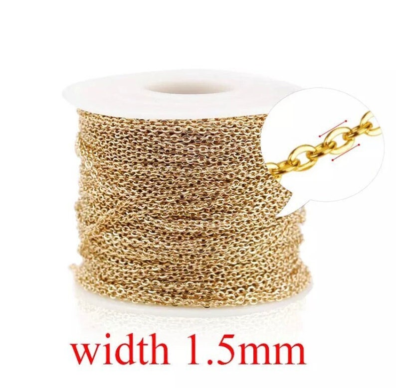 18k Gold Filled Flat Cable Chain/Gold Filled Chain by the FootBulk Chain for Permanent Jewelry Making/Necklaces/Bracelets/DIY/Wholesale image 1