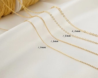 14k Gold Filled cable chain|Gold fill chain for jewelry making|Necklace|Bracelet|wholesale chain|rolo chain|Supplies|1mm 1.3mm 1.5mm 2mm