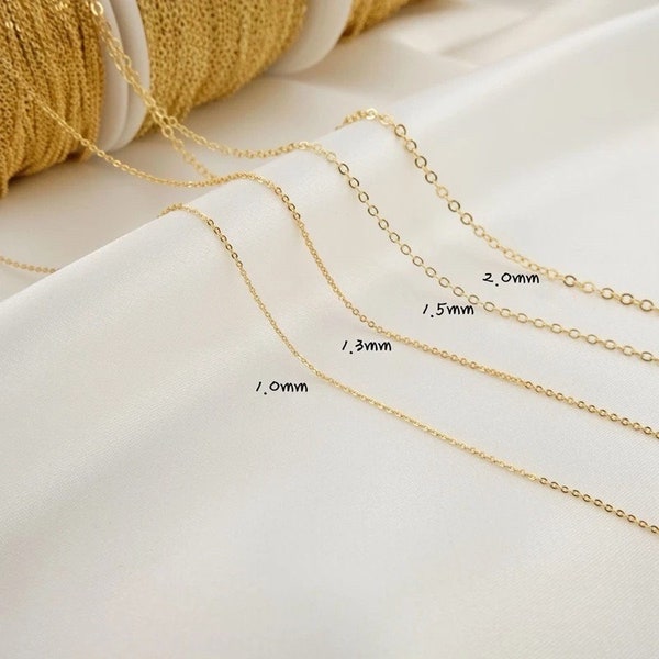 14k Gold Filled cable chain|Gold fill chain for jewelry making|Necklace|Bracelet|wholesale chain|rolo chain|Supplies|1mm 1.3mm 1.5mm 2mm