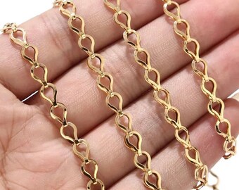 18K Gold Filled Bulb Shape Link Chain|Oval Link Chains|Bulk Chains for DIY Jewelry Making|Necklace|Bracelet|wholesale| 5mm wide
