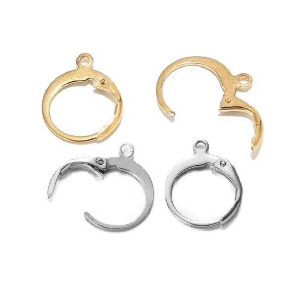 10pcs(5pairs)18K Gold Plated Stainless Steel Round Lever Earrings| Earring Wires Lever Back|DIY Findings|earring hooks|Jewelry Connector