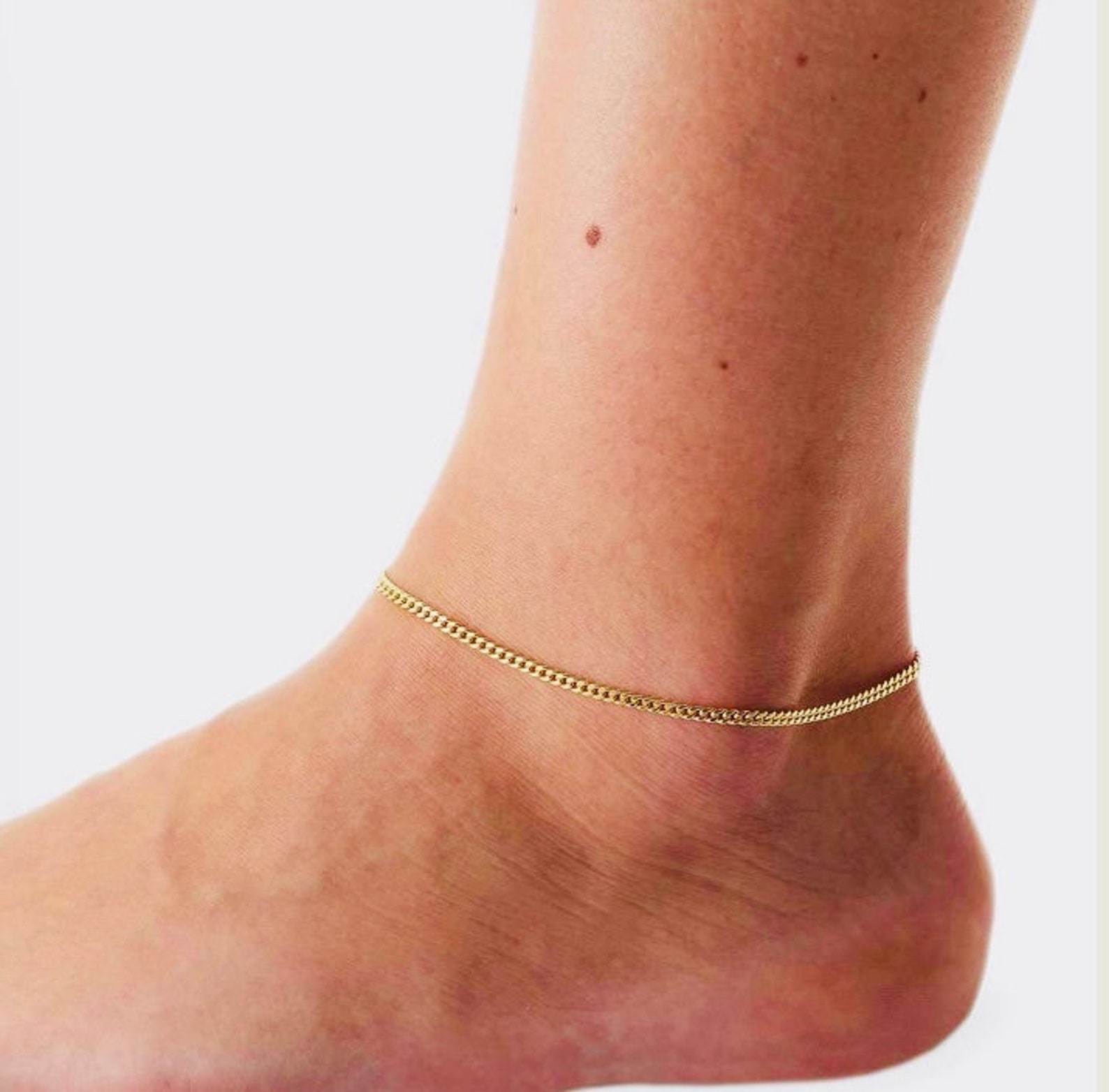14k filled gourmet ankle chain gold ankle bracelets Etsy