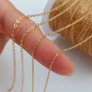 18K Gold Filled Flat Cable Chain/Gold Filled Chainbulk chains/Chains for Permanent Jewelry Making/Necklaces/Bracelets/DIY/2mm image 5