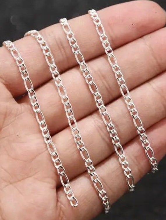 Silver Filled Figaro Chainfigaro Chainsilver Chain for Jewelry  Makingdiynecklacesbraceletswholesale Chain by Foot Findings 3mm Width 