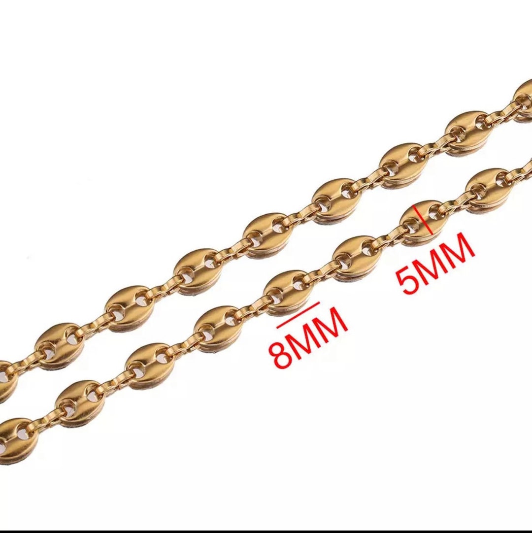 18K Gold Filled Coffee Bean Chainchain for Jewelry Etsy Canada