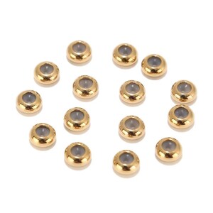 18k Gold Filled Rubber Stopper, 8mm, Spacer Beads, Bracelet & Necklace Positioning Beads, DIY Crafts, Jewelry Making,