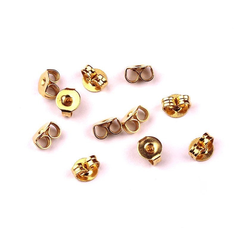 14k GF Earring Backs Earring Backings Gold-filled Pierced for Posts Secure  Locking for Studs Butterfly Earring Nut Stopper 3pairsa/box 