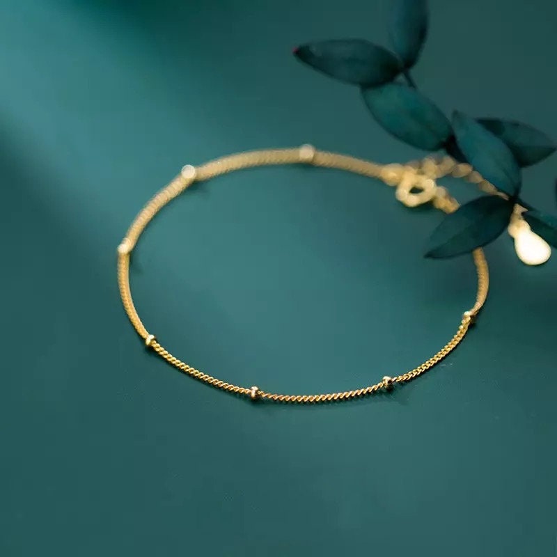 18k Lagenlook Echt Gold Gefüllt Fußkettchen Armband Schmetterling