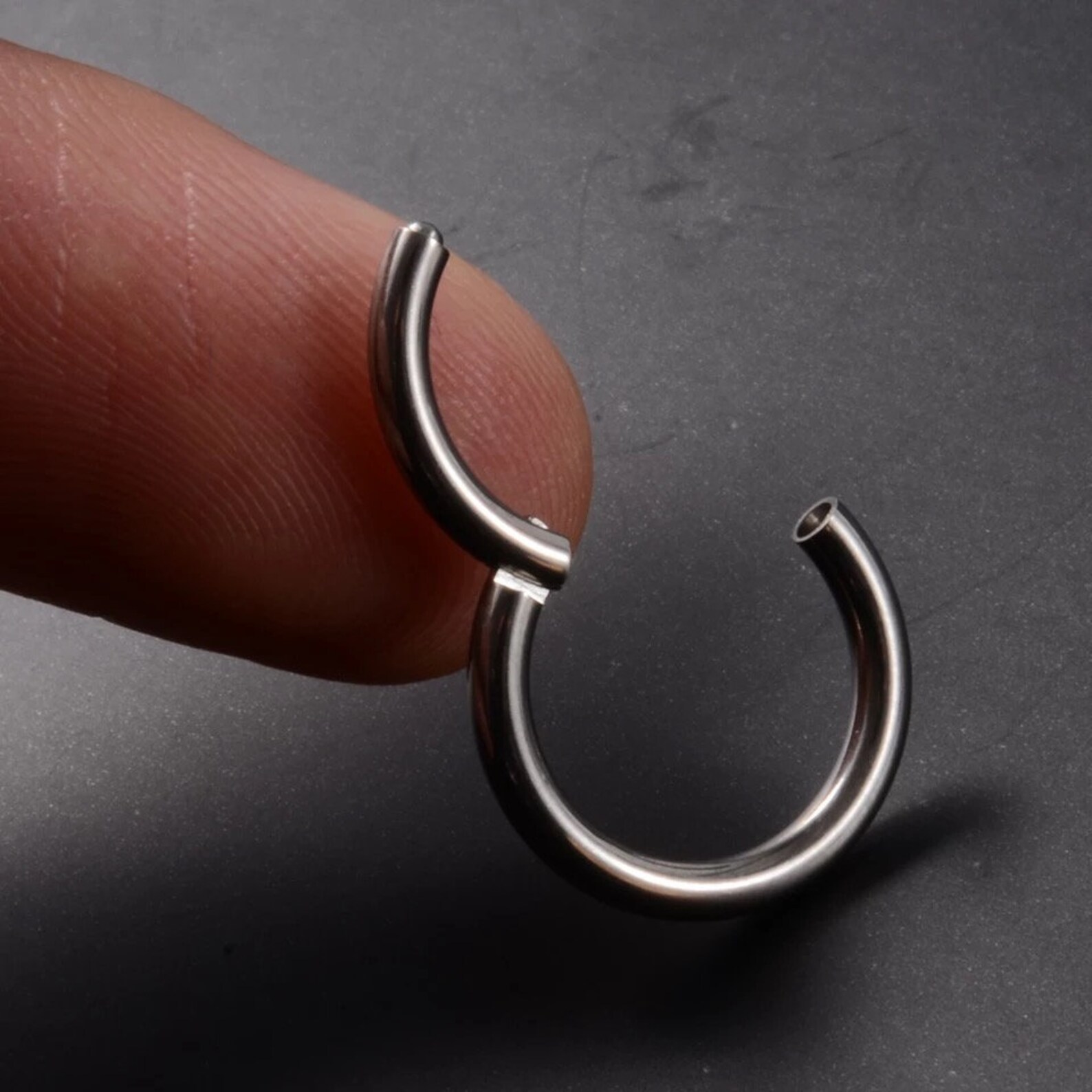 Navel Clicker Ring in Titanium G23 Belly Ring Belly Etsy