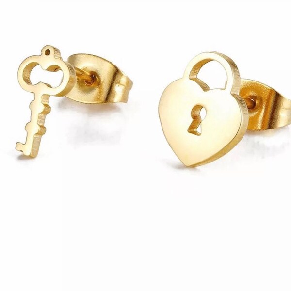 Lock and Key Earring Etsy