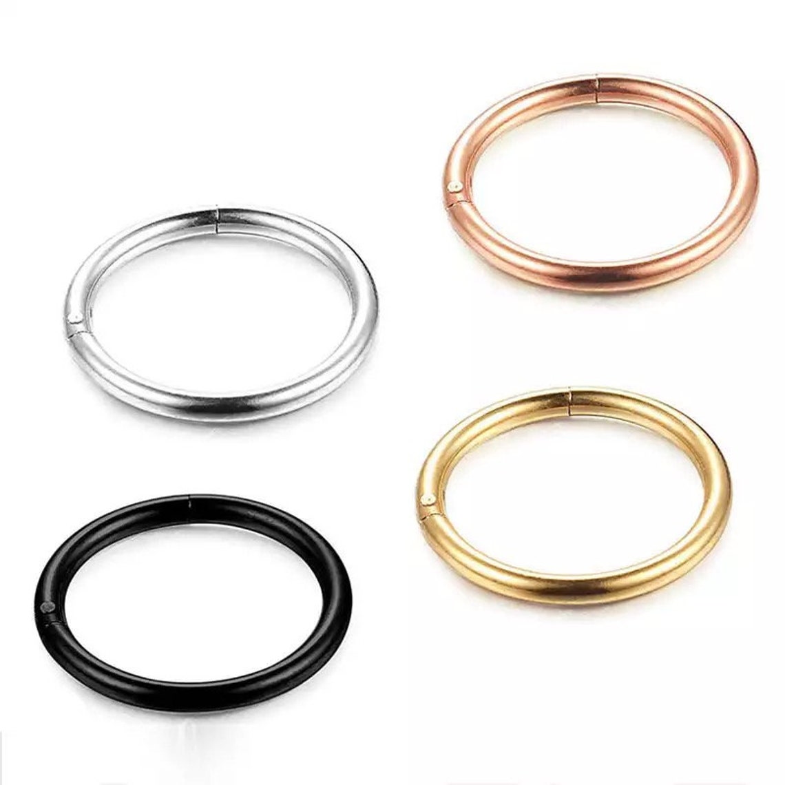 Navel Clicker ring in titanium G23 Belly ring Belly Etsy